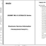Isuzu MU-X UCR UCS Series 2026 Diagnostics Service Information UCHTML-WEN-2651