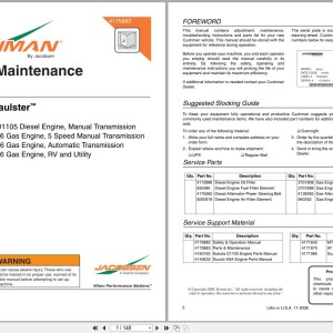 Jacobsen Cushman Haulster Parts Maintenance Manual 4175883-A 2008