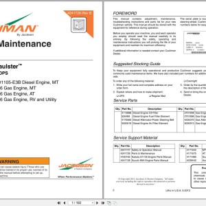 Jacobsen Cushman Haulster Parts Maintenance Manual 4241726-B 2013