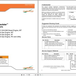 Jacobsen Cushman Haulster Parts Manual 4304770-A 2014