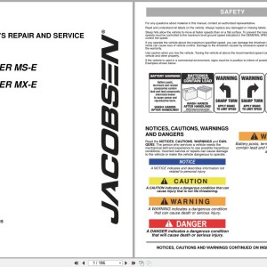 Jacobsen Truckster MS-E MX-E Service Repair Manual