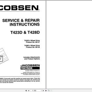 Jacobsen TurfCat 400 Series Service Repair Instructions 4171669 1996