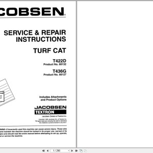 Jacobsen TurfCat 400 Series Service Repair Instructions 4171670 1995
