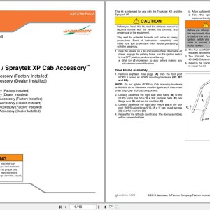 Jacobsen XD XP Cab Accessory Manual 4351786-A 2015