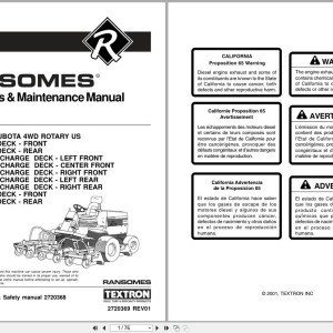 Ransomes AR250 Setup Parts Maintenance Manual 2720369 2001