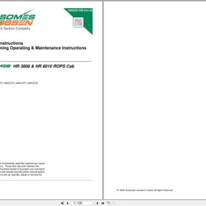 Ransomes Jacobsen HR3806 HR6010 Cab Fitting Instructions 24822G-GB-R0 2008