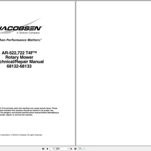 Jacobsen AR522 AR722T Service Repair Manual 4181383 2013