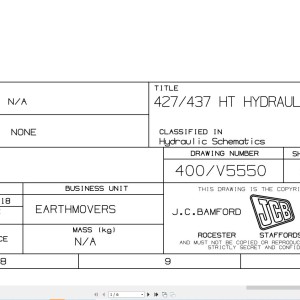 JCB 427HT STV 2019-2025 Electrical and Hydraulic Diagram PDF