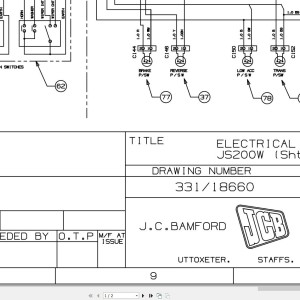 JCB JS200W T2 2005-2025 Electrical and Hydraulic Diagram PDF