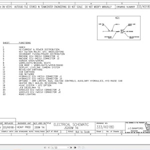 JCB JS200W T4i 2014-2024 Electrical and Hydraulic Diagram PDF