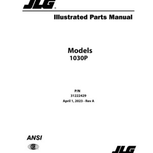 JLG 1030P Parts Manual 31222429