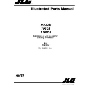 JLG 1030S 1100SJ Parts Manual 3121756