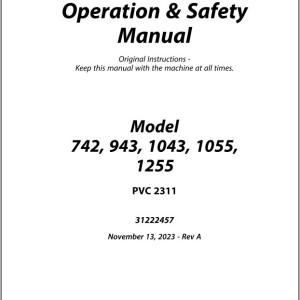 JLG 1043 1055 1255 742 943 PVC 2311 Operation Safety Manual 31222457