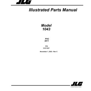 JLG 1043 PVC 2011 Parts Manual 31211537