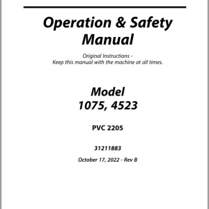 JLG 1075 4523 PVC 2205 Operation Safety Manual 31211883
