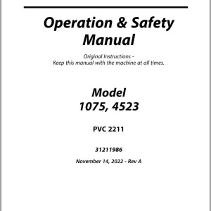 JLG 1075 4523 PVC 2211 Operation Safety Manual 31211986