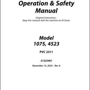 JLG 1075 4523 PVC 2311 Operation Safety Manual 31222461