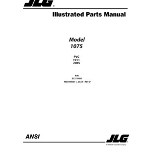 JLG 1075 PVC 1911 2005 Parts Manual 31211481