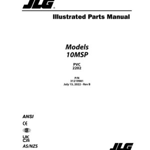 JLG 10MSP PVC 2202 Parts Manual 31219981