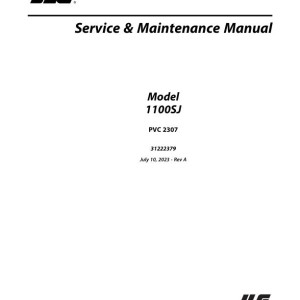 JLG 1100SJ PVC 2307 Service and Maintenance Manual 31222379