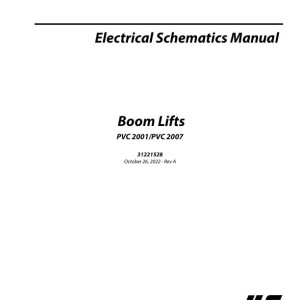 JLG 1100SJ to T500J PVC 2001 2007 Electrical Schematic 31221528