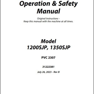 JLG 1200SJP 1350SJP PVC 2307 Operation Safety Manual 31222381