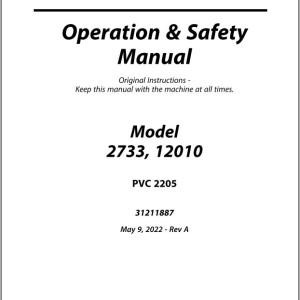 JLG 12010 2733 PVC 2205 Operation Safety Manual 31211887