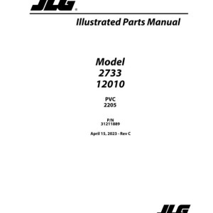 JLG 12010 2733 PVC 2205 Parts Manual 31211889