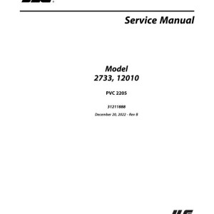 JLG 12010 2733 PVC 2205 Service and Maintenance Manual 31211888