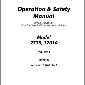 JLG 12010 2733 PVC 2211 Operation Safety Manual 31221304