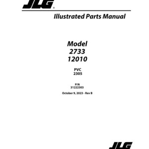 JLG 12010 2733 PVC 2305 Parts Manual 31222303