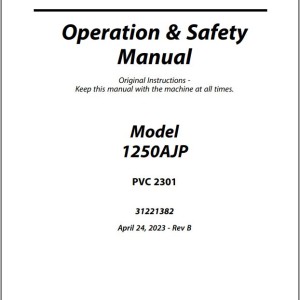 JLG 1250AJP PVC 2301 Operation Safety Manual 31221382