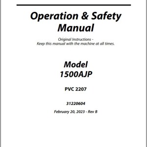 JLG 1500AJP PVC 2207 Operation Safety Manual 31220604