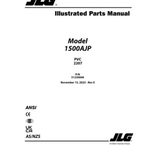 JLG 1500AJP PVC 2207 Parts Manual 31220606
