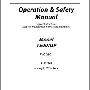 JLG 1500AJP PVC 2301 Operation Safety Manual 31221388