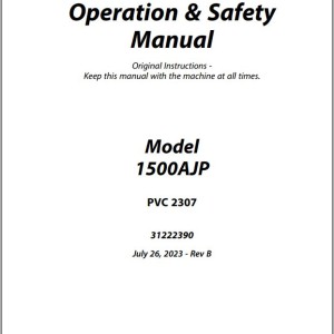 JLG 1500AJP PVC 2307 Operation Safety Manual 31222390