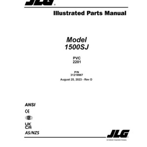JLG 1500SJ PVC 2201 Parts Manual 31219967