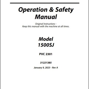 JLG 1500SJ PVC 2301 Operation Safety Manual 31221385