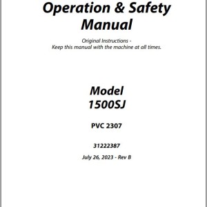 JLG 1500SJ PVC 2307 Operation Safety Manual 31222387