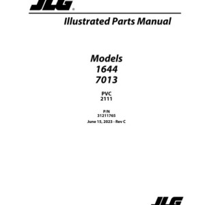 JLG 1644 7013H PVC 2111 Parts Manual 31211765