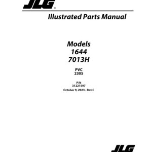 JLG 1644 7013H PVC 2305 Parts Manual 31221597
