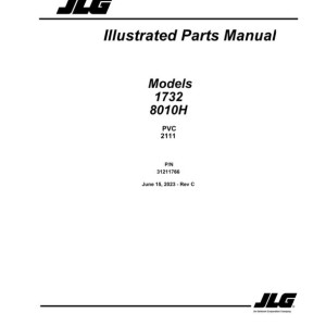JLG 1732 8010H PVC 2111 Parts Manual 31211766