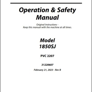 JLG 1850SJ PVC 2207 Operation Safety Manual 31220607