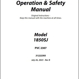 JLG 1850SJ PVC 2307 Operation Safety Manual 31222393