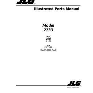 JLG 2733 PVC 2011 2105 Parts Manual 31211486