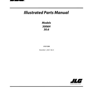 JLG 30.6 3006H Parts Manual 31211226