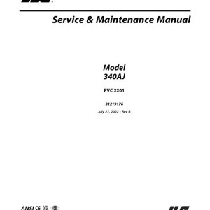JLG 340AJ PVC 2201 Service and Maintenance Manual 31219176