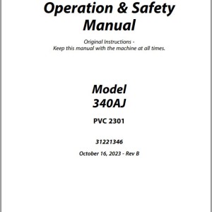 JLG 340AJ PVC 2301 Operation Safety Manual 31221346