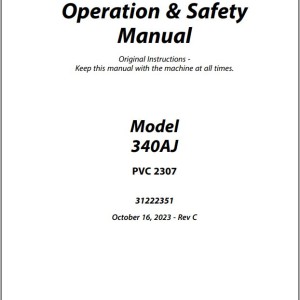 JLG 340AJ PVC 2307 Operation Safety Manual 31222351