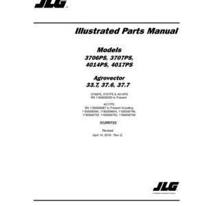 JLG 3706PS 3707PS 4014PS 4017PS Parts Manual 31200722